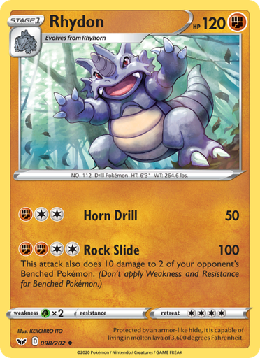 [swsh1-98] Rhydon Uncommon (98/202) swsh1