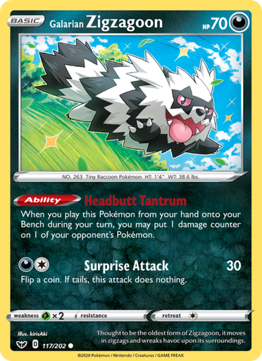 [swsh1-117] Galarian Zigzagoon Common (117/202) swsh1