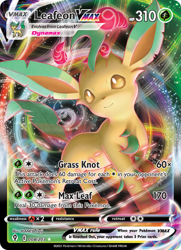 [swsh7-8] Leafeon VMAX Holo Rare VMAX (8/203) swsh7