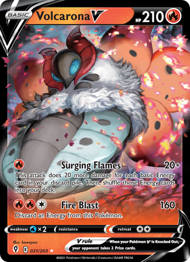 [swsh7-21] Volcarona V Holo Rare V (21/203) swsh7