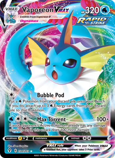 [swsh7-30] Vaporeon VMAX Holo Rare VMAX (30/203) swsh7