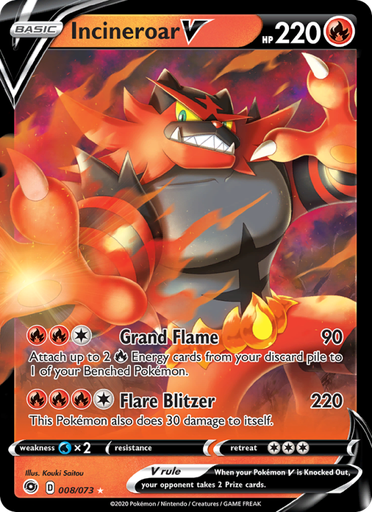 [swsh3.5-8] Incineroar V Holo Rare V (8/70) swsh3.5