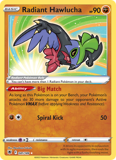 [swsh10-081] Radiant Hawlucha Radiant Rare (081/189) swsh10