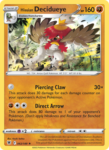 [swsh10-082] Hisuian Decidueye Holo Rare (082/189) swsh10