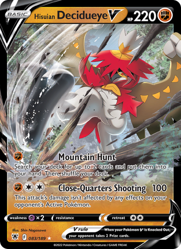 [swsh10-083] Hisuian Decidueye V Holo Rare V (083/189) swsh10