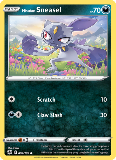 [swsh10-092] Hisuian Sneasel Common (092/189) swsh10