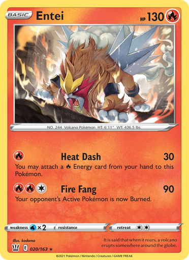 [swsh5-20] Entei Holo Rare (20/163) swsh5