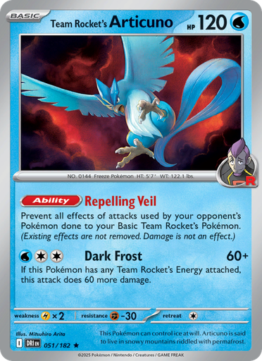 [sv10-051] Team Rocket's Articuno Rare (051/182) sv10