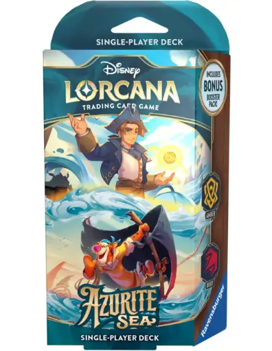 [33567] Disney Lorcana TCG – Azurite Sea Starter Deck: Jim Hawkins & Tigger 