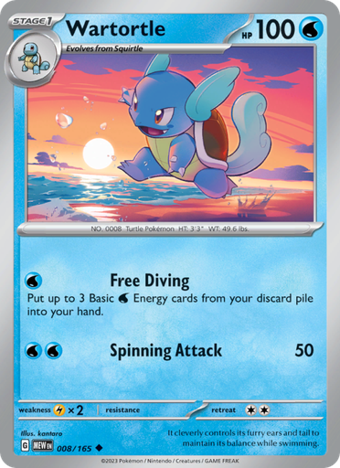 [sv03.5-008] Wartortle Uncommon (008/165) sv03.5
