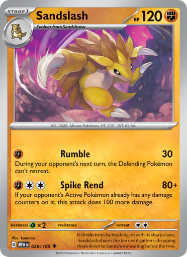 [sv03.5-028] Sandslash Uncommon (028/165) sv03.5